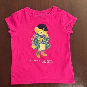 Ralph Lauren Kids Fuchsia Polo Bear Tee